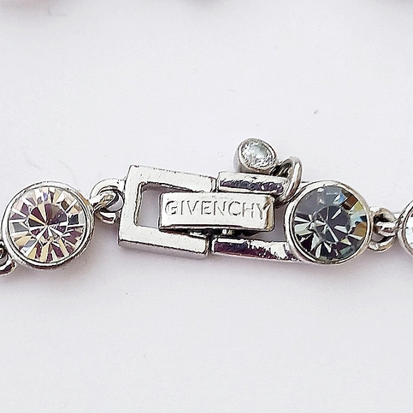 Givenchy Bracelet Flex Silvertone copper rhinestone clasp crystal gift - Picture 2 of 9